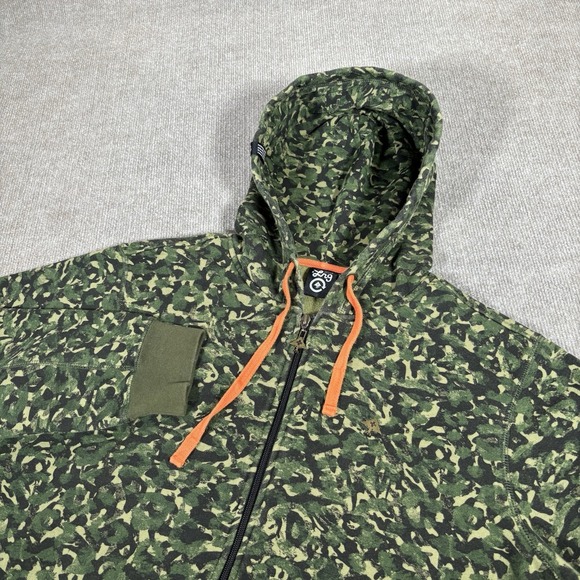 Other - LRG Lifted Research Group Hoodie Sweatshirt Mens L Full Zip Green Camo Skate Y2K